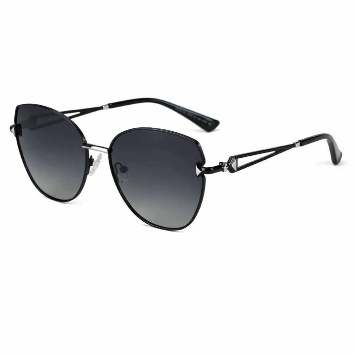 Momoja Women's Full Rim Oval Cat Eye Alloy UV400 Sunglasses 33123