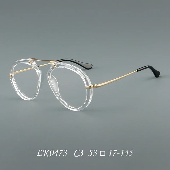 Momoja Unisex Full Rim Oval Square Acetate Titanium Eyeglasses 720473