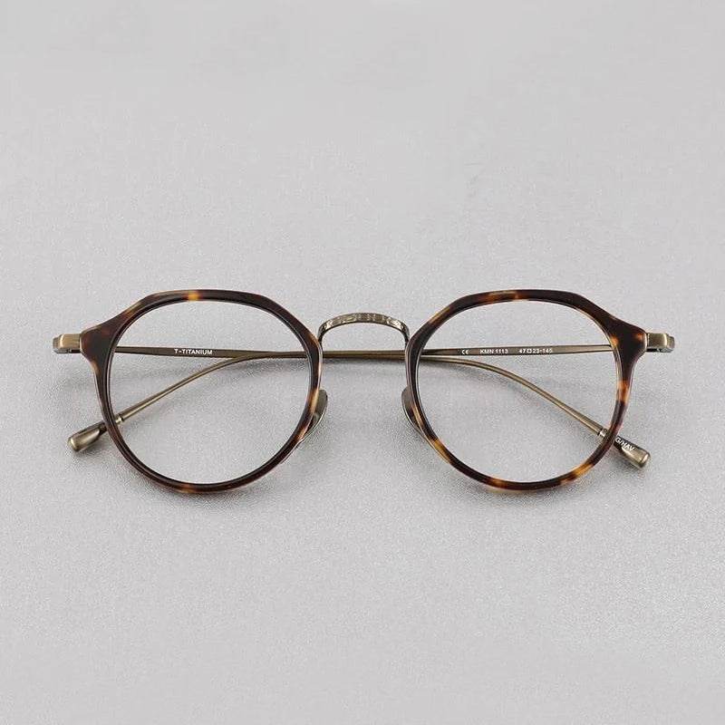 Black Mask Unisex Full Rim Round Titanium Eyeglasses BM-KM1113