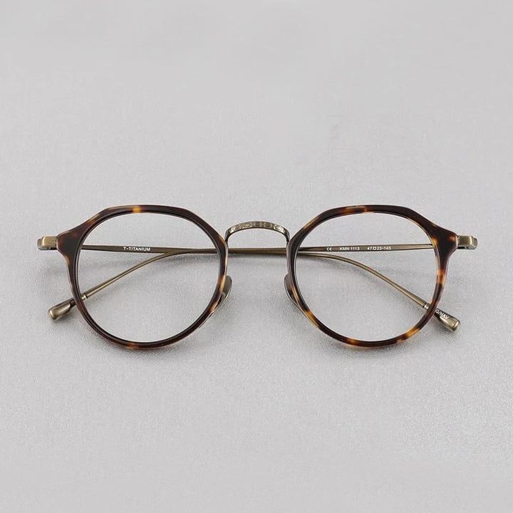 Black Mask Unisex Full Rim Round Titanium Eyeglasses BM-KM1113