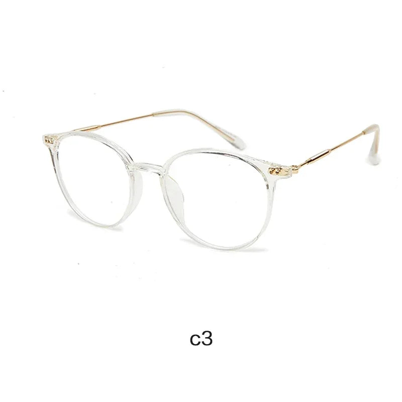 Handoer Unisex Full Rim Round Oval Alloy Acetate Eyeglasses 13819