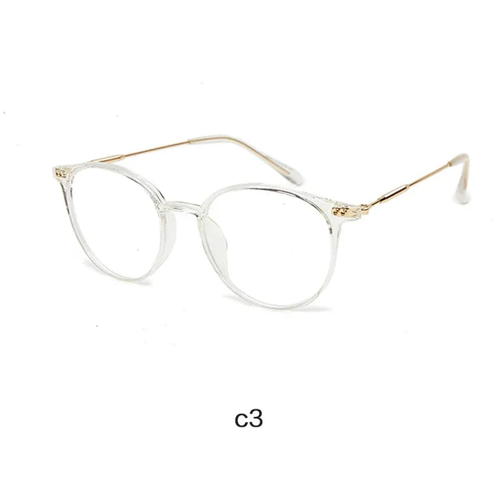 Handoer Unisex Full Rim Round Oval Alloy Acetate Eyeglasses 13819