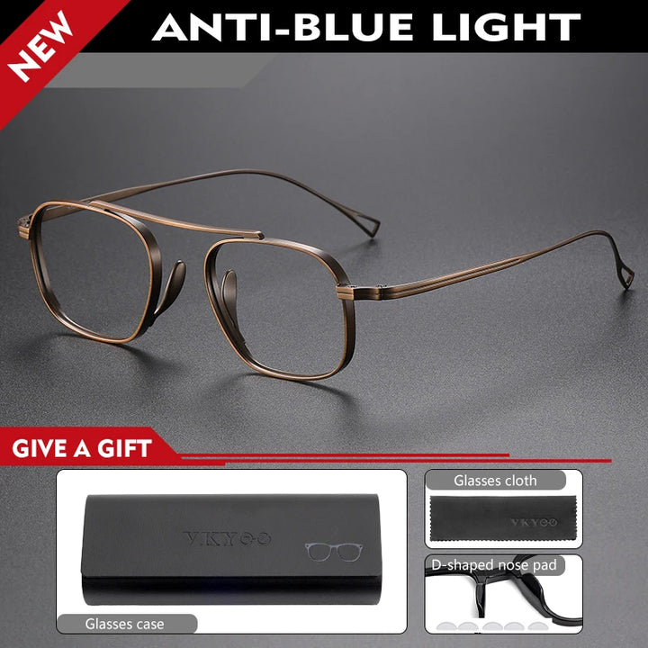 Vicky Unisex Full Rim Square Titanium Reading Glasses 49501