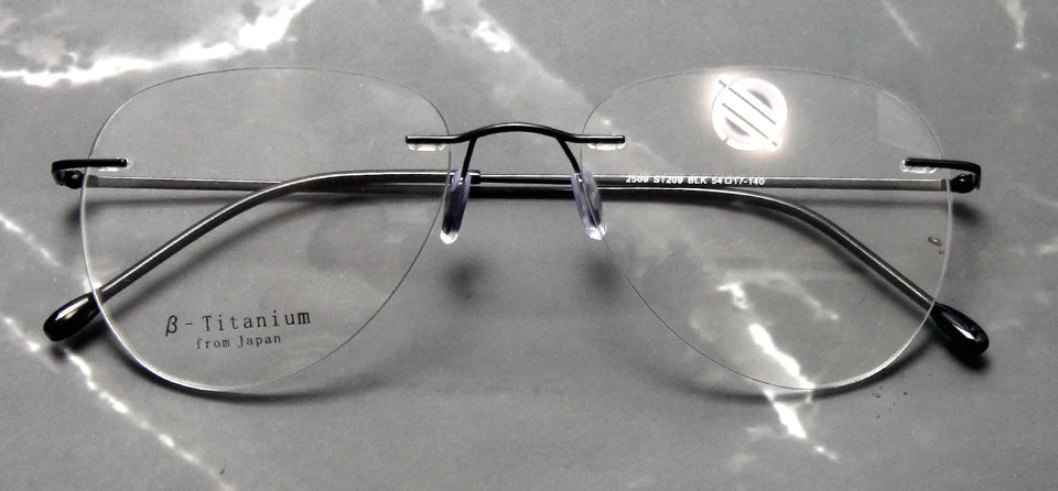 Esnbie Women's Rimless Flat Top Oval Titanium Eyeglasses 243209