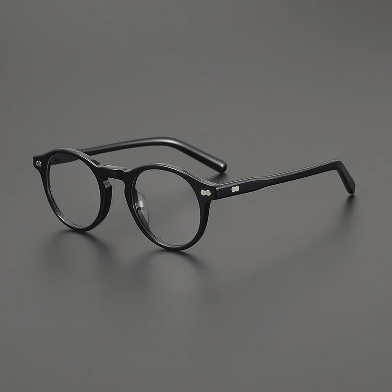 Black Mask Unisex Full Rim Round Acetate Eyeglasses BM-19401