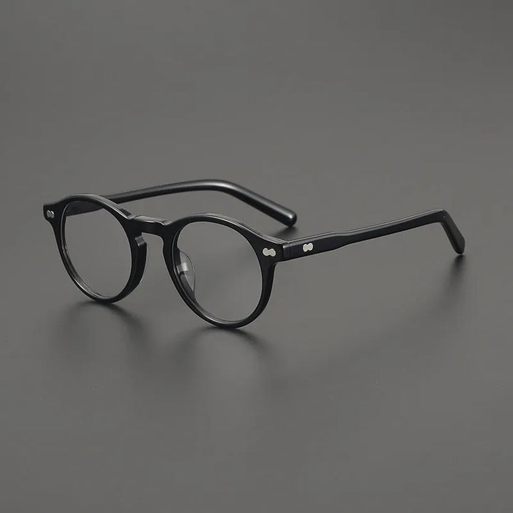 Black Mask Unisex Full Rim Round Acetate Eyeglasses BM-19401
