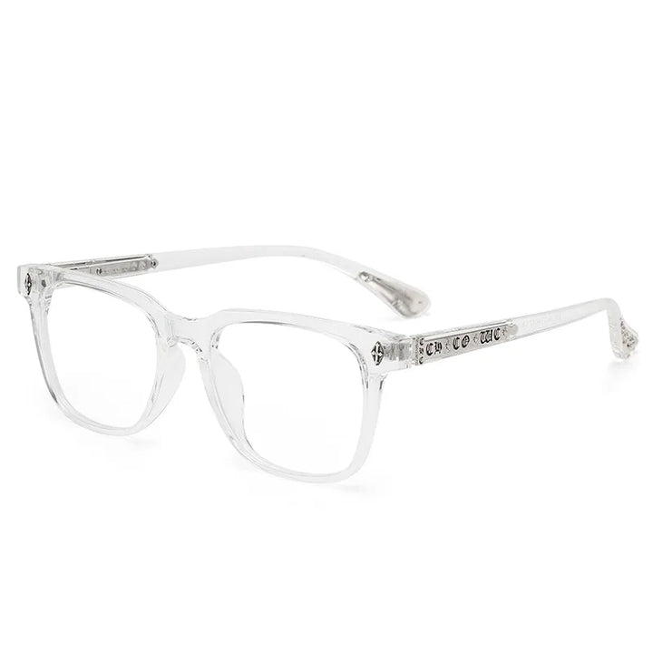 KatKani Unisex Full Rim Square Acetate Eyeglasses 494610 Full Rim KatKani Eyeglasses Transparent Silver CHINA