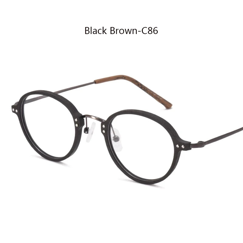 Hdcrafter Womens Full Rim Round Acetate Titanium Frames 810300 — view 5 | Hdcrafter Eyeglasses at FuzWeb