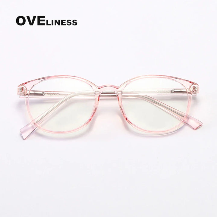 Oveliness Women's Full Rim Round Square Tr 90 Titanium Eyeglasses 398109
