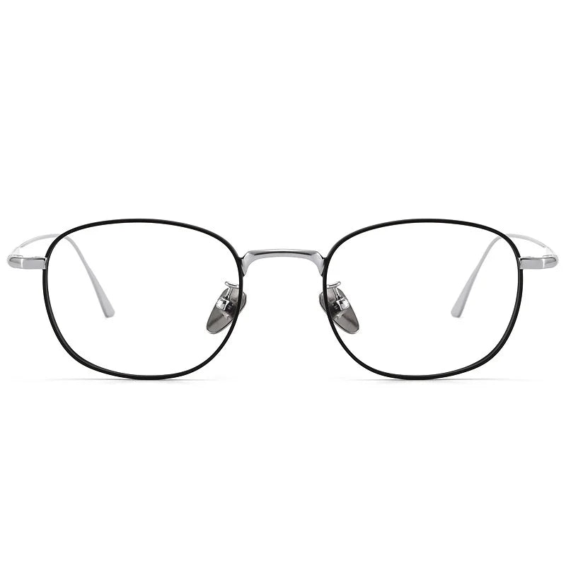 KatKani Men's Full Rim Square Titanium Eyeglasses 10518 Full Rim KatKani Eyeglasses   