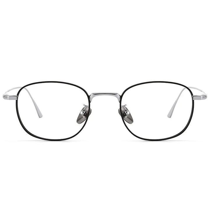 KatKani Men's Full Rim Square Titanium Eyeglasses 10518 Full Rim KatKani Eyeglasses   