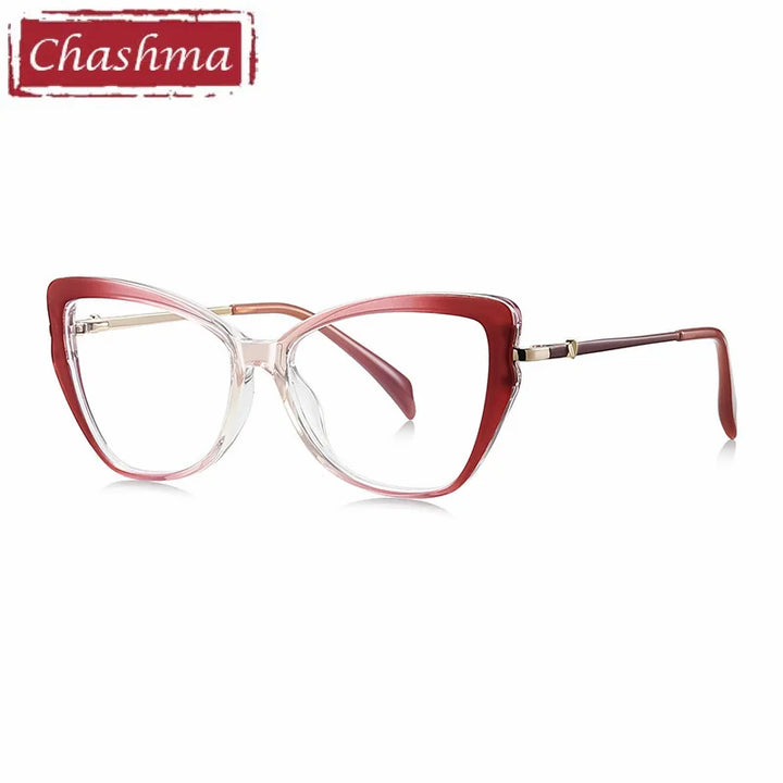 Chashma Ochki Women's Full Rim Cat Eye Tr 90 Alloy Eyeglasses 881236