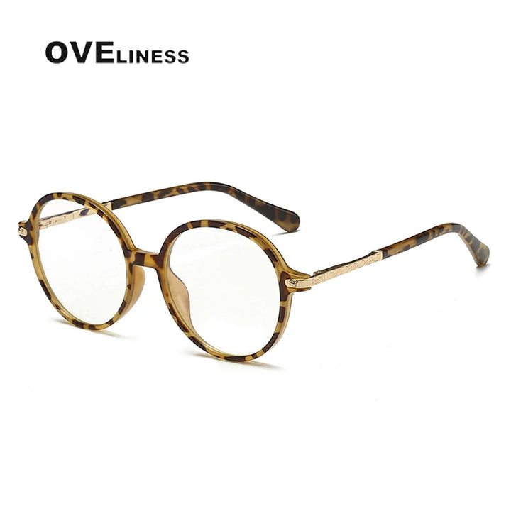 Oveliness Unisex Youth's Full Rim Round Tr 90 Alloy Eyeglasses  20201 Full Rim Oveliness hawksbill  