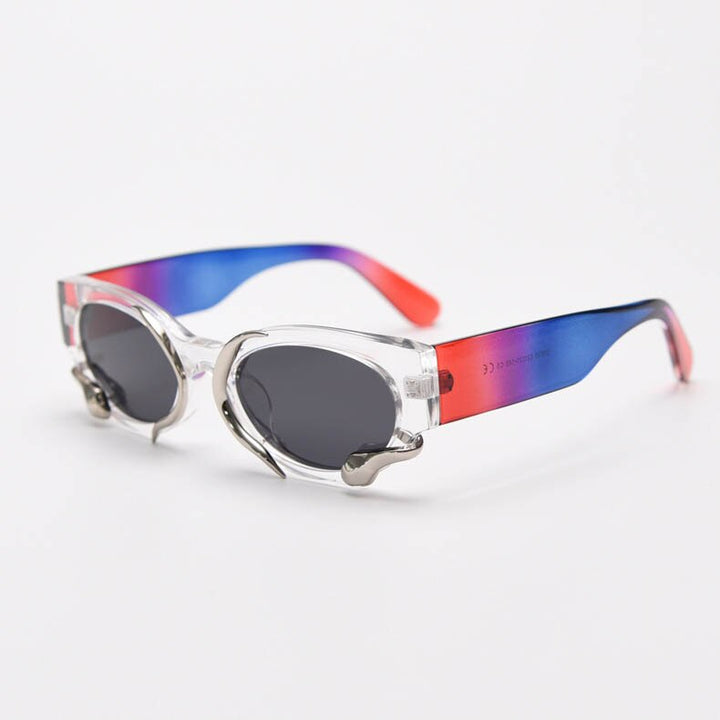 CCSpace Unisex Full Rim Oval Cat Eye Tr 90 Polarized Sunglasses 55797 Sunglasses CCspace Sunglasses Rainbow 55797 