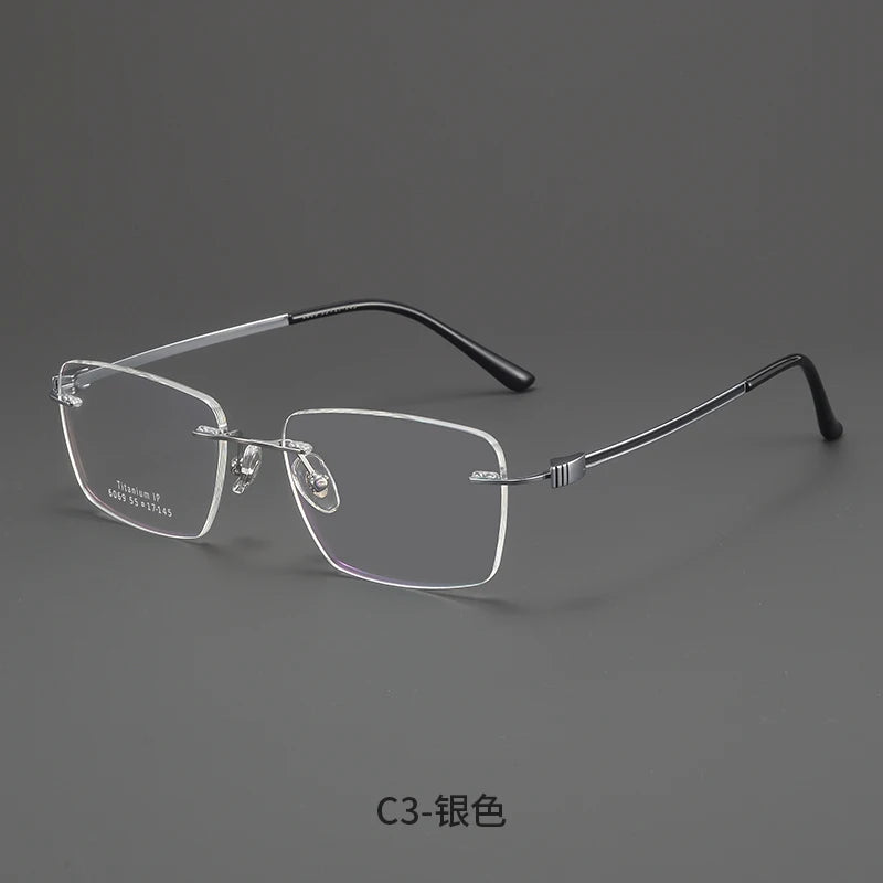 Bclear Men Rimless Square Titanium Eyeglasses MY-6069