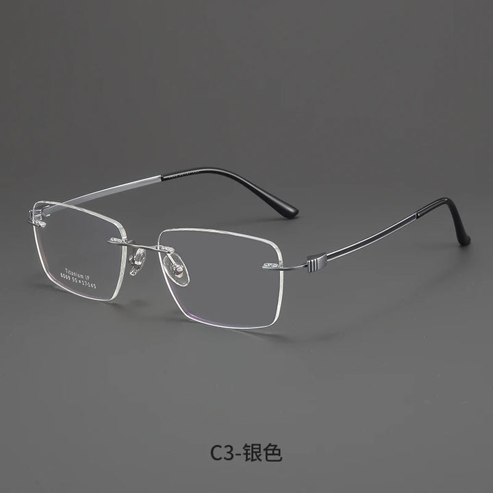 Bclear Men Rimless Square Titanium Eyeglasses MY-6069