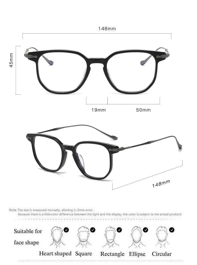 Aimee Unisex Full Rim Square Titanium Acetate Eyeglasses 945887 Full Rim Aimee