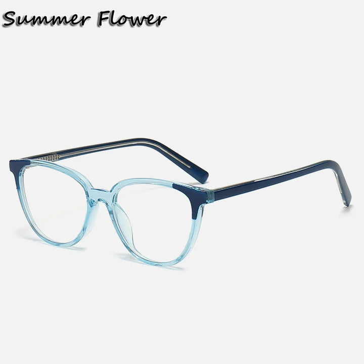Summer Flower Women's Full Rim Cat Eye Tr 90 Titanium Eyeglasses 35009