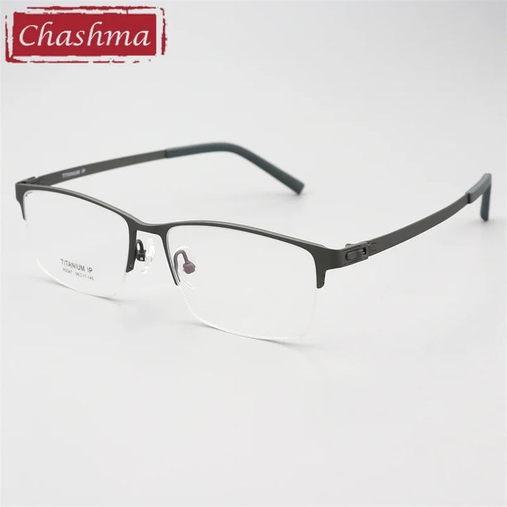 Chashma Men's Semi Rim Square Screwless Titanium Eyeglasses 882347