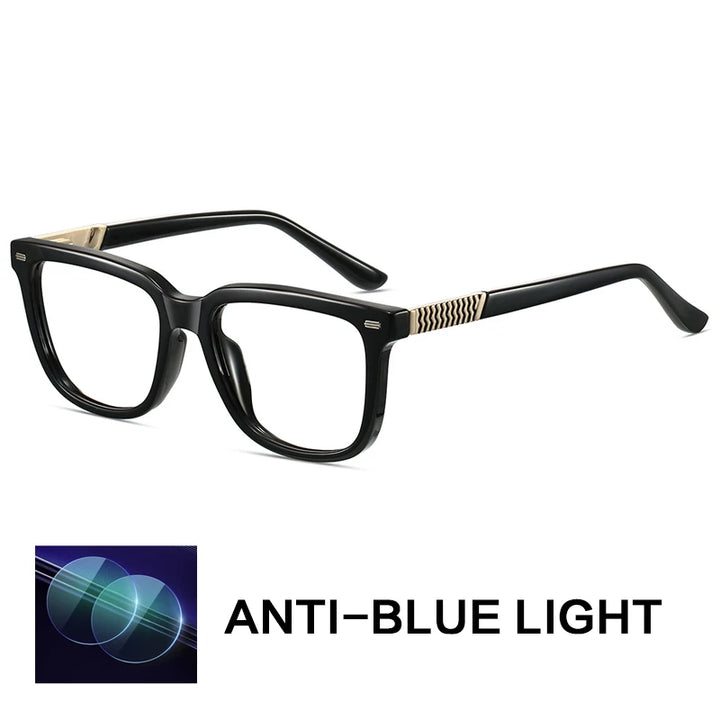 Gatenac Unisex Full Rim Square Tr 90 Titanium Reading Glasses G84006