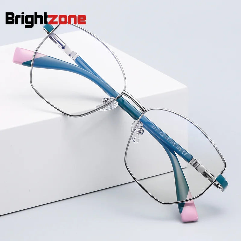 Brightzone Women's Full Rim Square Cat Eye Alloy Eyeglasses 73011 Full Rim Brightzone