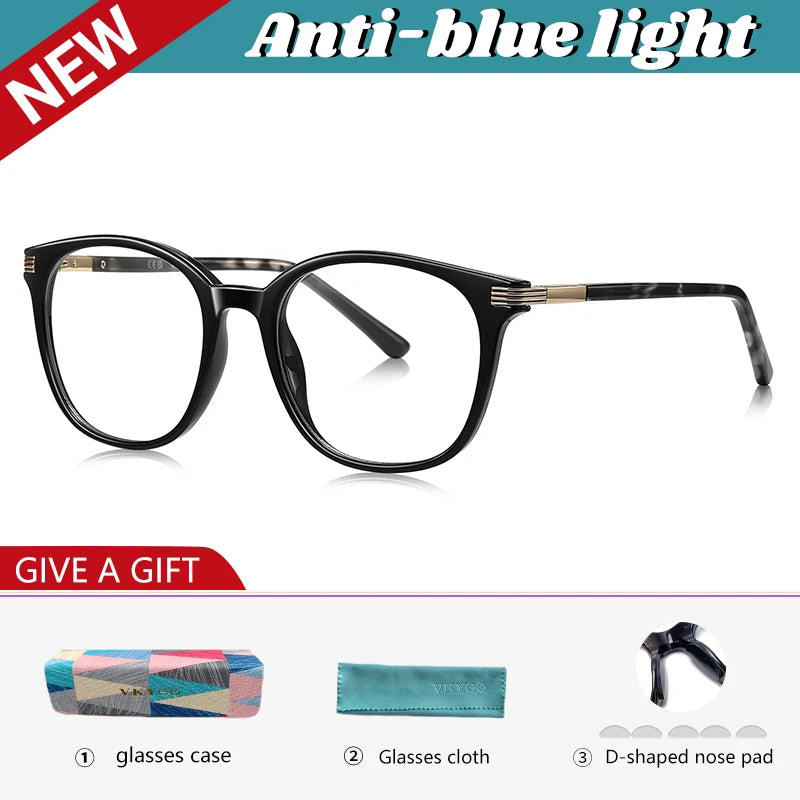 Vicky Unisex Full Rim Round Square Tr 90 Alloy Reading Glasses 77216