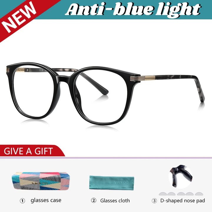 Vicky Unisex Full Rim Round Square Tr 90 Alloy Reading Glasses 77216
