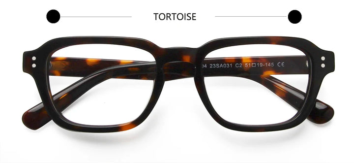 Esnbie Unisex Full Rim Square Thick Acetate Eyeglasses 23031 Full Rim Esnbie tortoise  