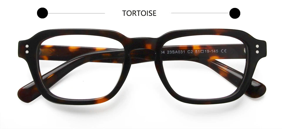 Esnbie Unisex Full Rim Square Brow Line Acetate Eyeglasses