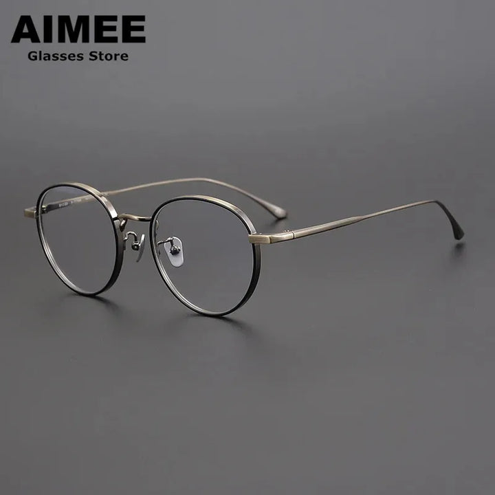 Aimee Unisex Full Rim Oval Round Titanium Eyeglasses 84511