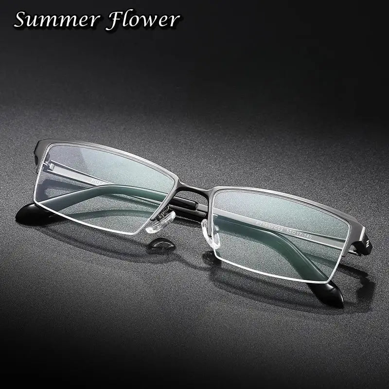 Summer Flower Unisex Semi Rim Square Titanium Eyeglasses 18504/03