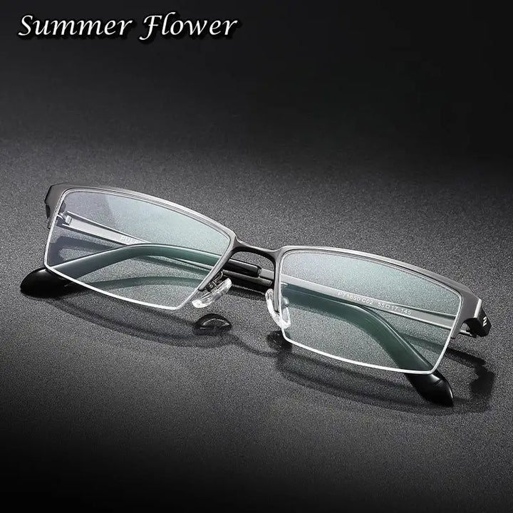 Summer Flower Unisex Semi Rim Square Titanium Eyeglasses 18504/03
