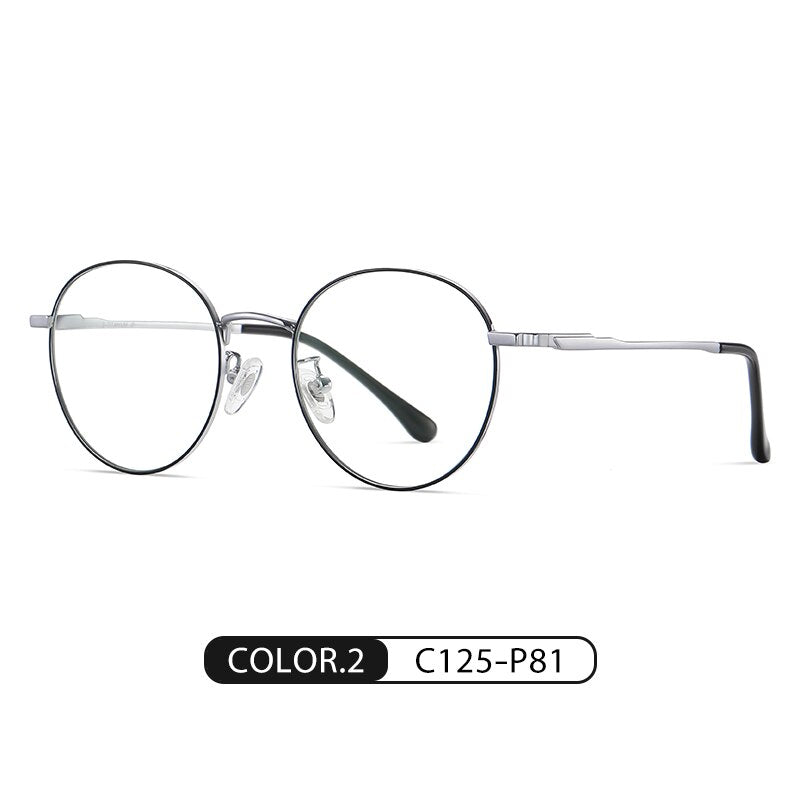 Zirosat Men's Full Rim Round Tr 90 Titanium Eyeglasses St6211 Full Rim Zirosat C2  