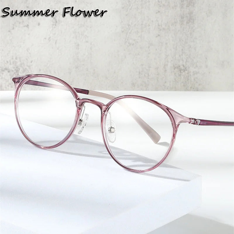 Summer Flower  Women's Full Rim Round Ultem Eyeglasses 11638