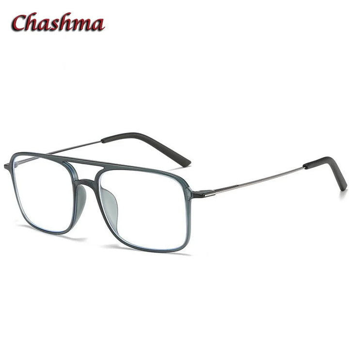 Chashma Ochki Unisex Youth's Full Rim Square Double Bridge Ultem Eyeglasses 2135 Full Rim Chashma Ochki   