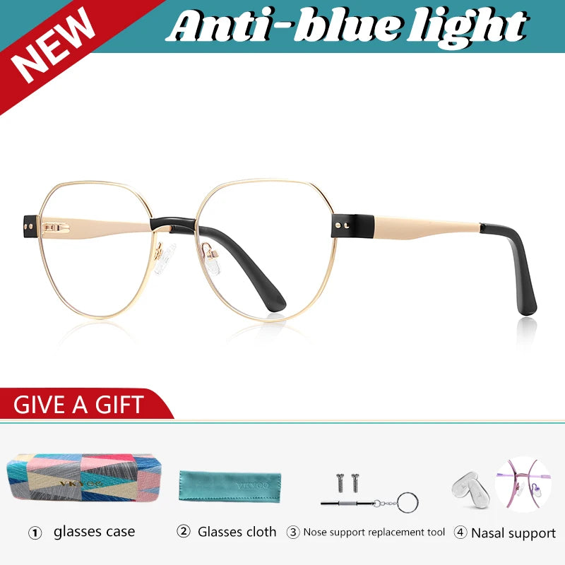 Vicky Women's Full Rim Flat Top Oval Alloy Tr 90 Reading Glasses 513174