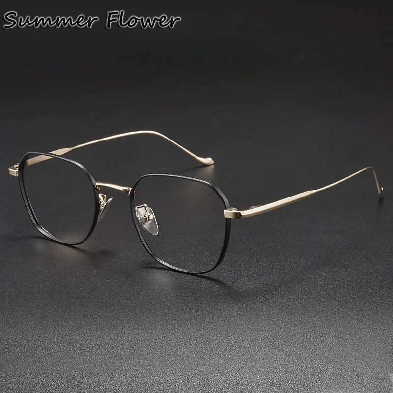 Summer Flower Women's Full Rim Polygon Titanium Eyeglasses 369316