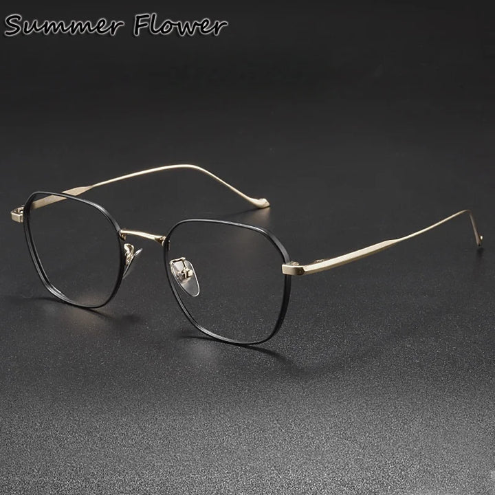 Summer Flower Women's Full Rim Polygon Titanium Eyeglasses 369316
