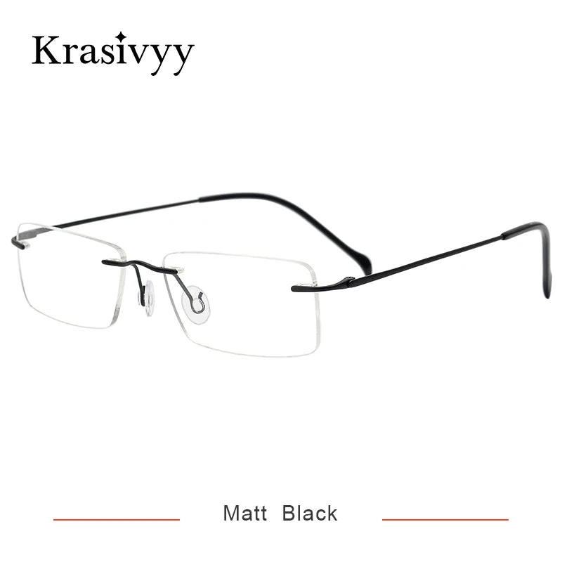 Krasivyy Women's Rimless Polygon Square Titanium Eyeglasses 716020