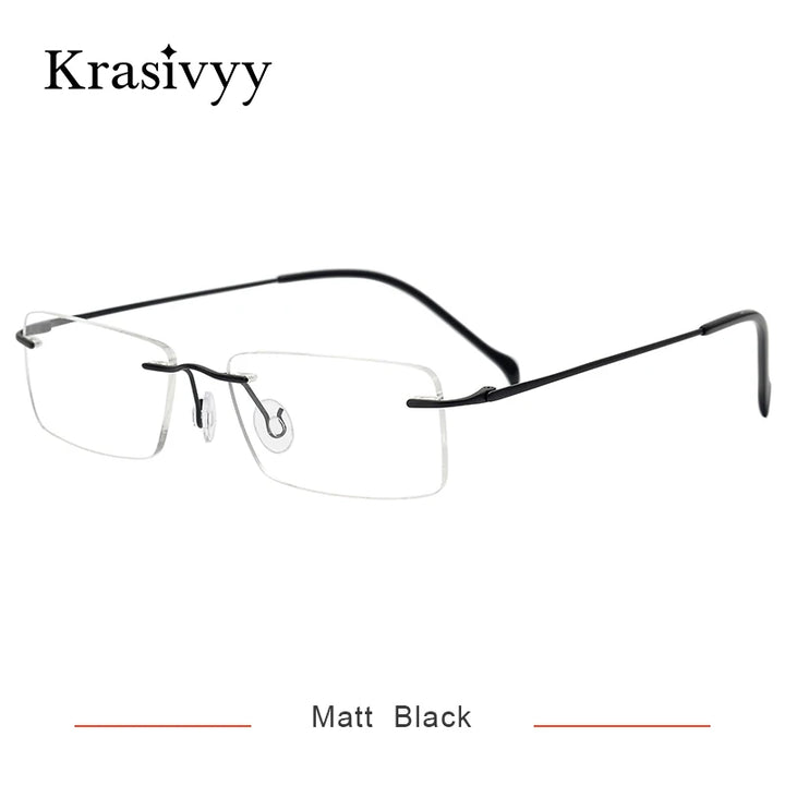 Krasivyy Women's Rimless Polygon Square Titanium Eyeglasses 716020