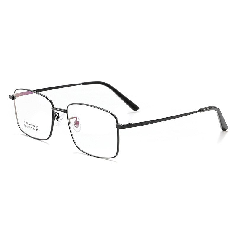 KatKani Unisex Full Rim Square Alloy Eyeglasses 8813 Full Rim KatKani Eyeglasses Black  
