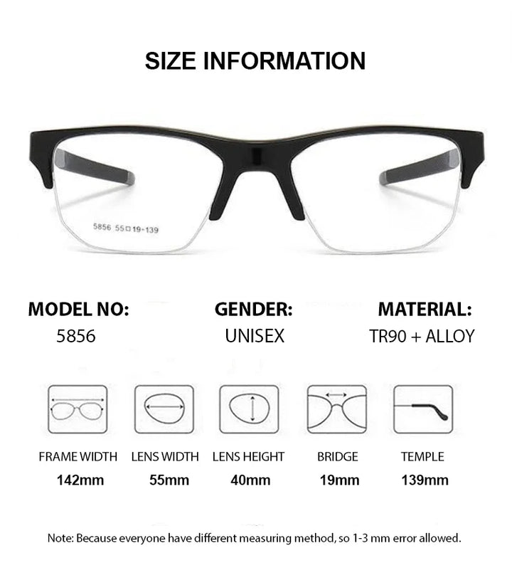 Summer Flower Unisex  Semi Rim Square Tr 90 Al Mg Eyeglasses 615856