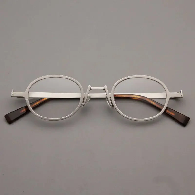 Cubojue Unisex Full Rim Round Oval Alloy Reading Glasses 4618 Reading Glasses Cubojue Silver +50 