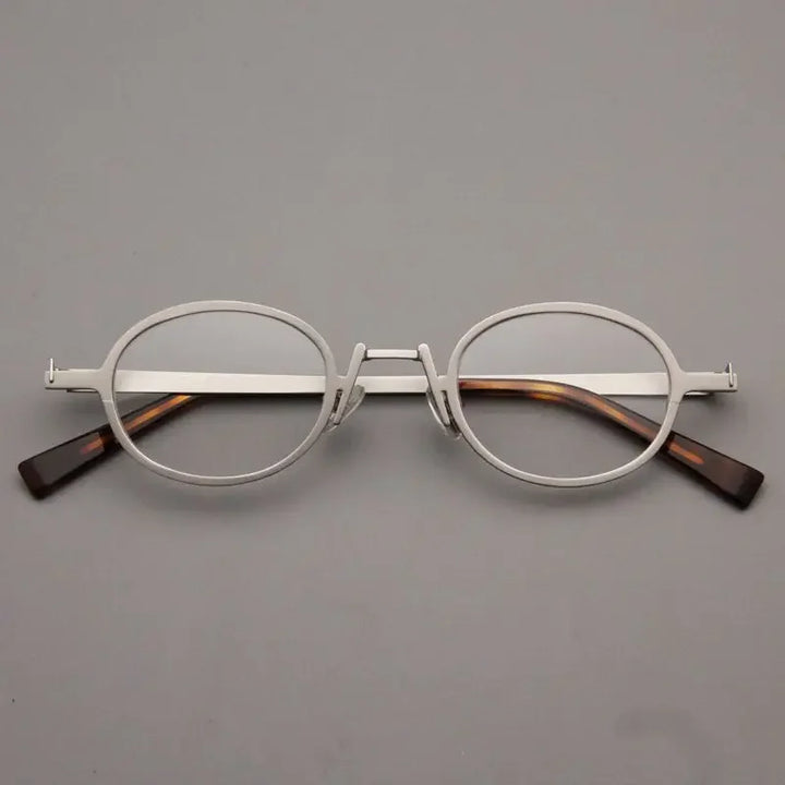 Cubojue Unisex Full Rim Round Oval Alloy Reading Glasses 4618 Reading Glasses Cubojue Silver +50 