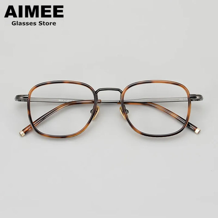 Aimee Unisex Full Rim Square Acetate Titanium Eyeglasses 21140