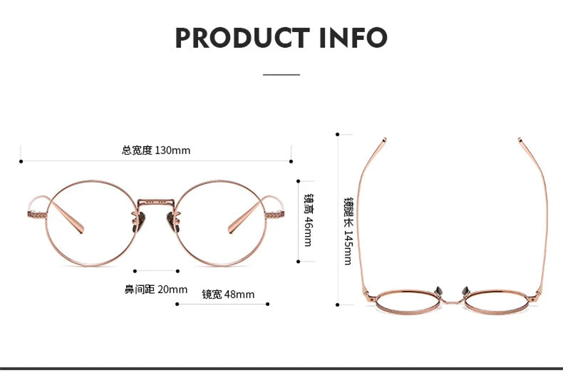 Black Mask Women's Full Rim Round Titanium Eyeglasses 77026
