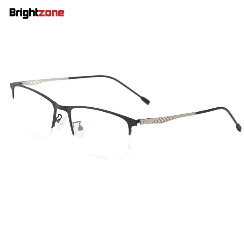 Brightzone Unisex Semi Rim Square Alloy Eyeglasses 71462 Semi Rim Brightzone