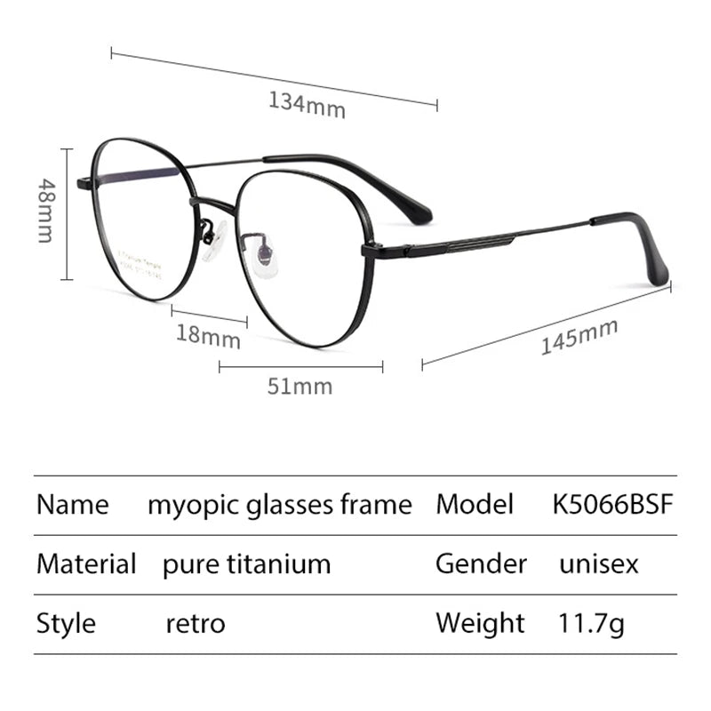 Handoer Women's Full Rim Square Titanium Eyeglasses 5066 Full Rim Handoer   