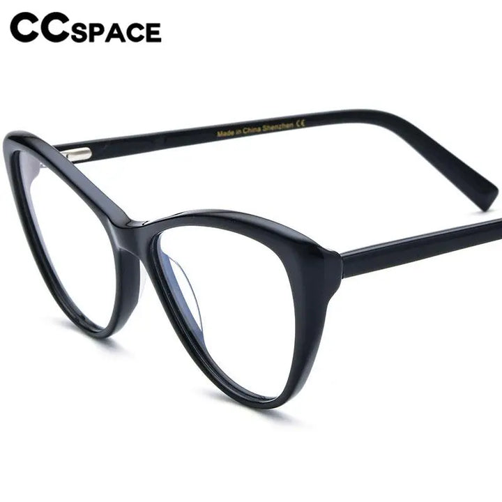 CCSpace Unisex Full Rim Cat Eye Acetate Eyeglasses 56917 Full Rim CCspace   