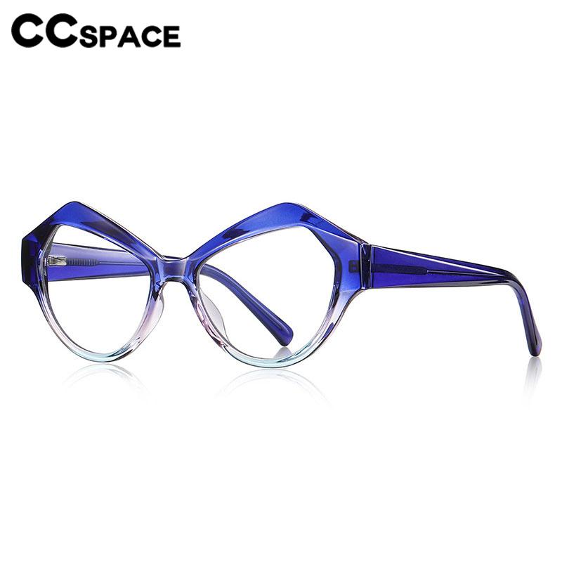 CCSpace Women's Full Rim Irregular Cat Eye Tr 90 Titanium Eyeglasses 56827 Full Rim CCspace   